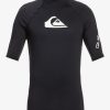 Mens Quiksilver Rashguards | All Time Short Sleeve Upf 50 Rashguard Black