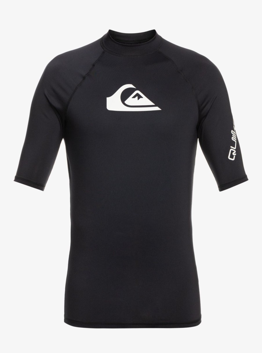 Mens Quiksilver Rashguards | All Time Short Sleeve Upf 50 Rashguard Black