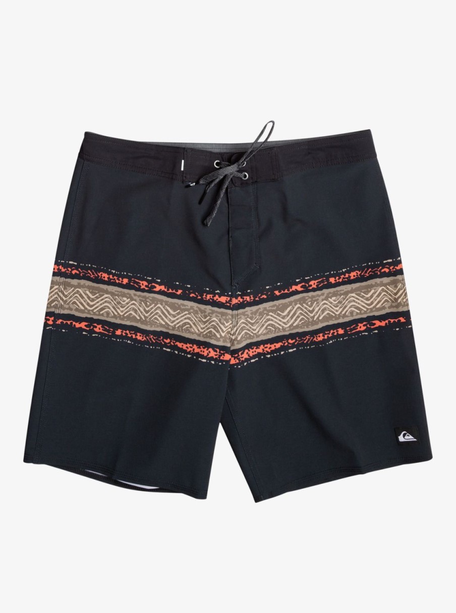 Mens Quiksilver Boardshorts | Surfsilk Mesa Stripe 19" Boardshorts Black