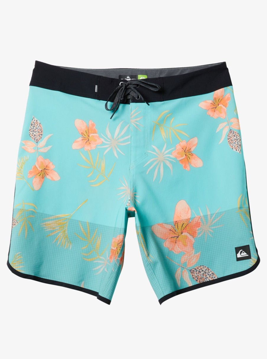 Mens Quiksilver Boardshorts | Highline Scallop 19" Boardshorts Blue Radiance