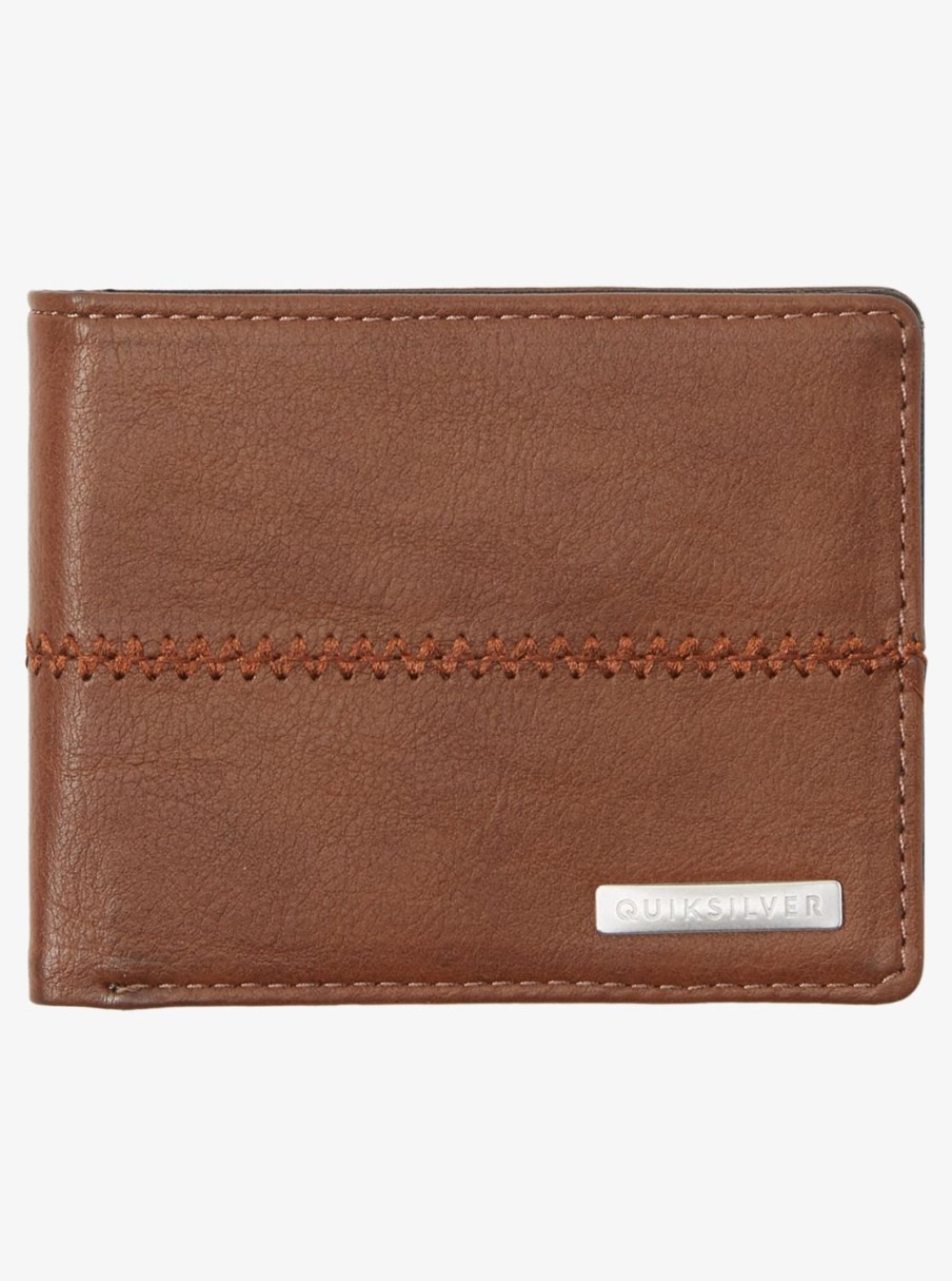 Mens Quiksilver Wallets | Stitchy Tri-Fold Wallet Chocolate Brown