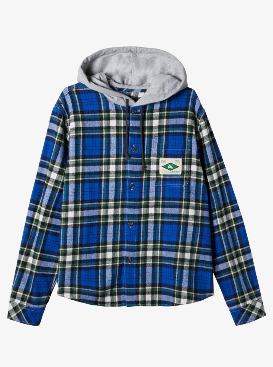 Mens Quiksilver Shirts & Polos | Quiksilver X Saturdays Nyc Overhead Saltwater Hooded Shirt Bliss Blue