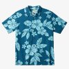 Waterman Quiksilver | Waterman Aqua Flower Short Sleeve Shirt Seaport Aqua Flowers