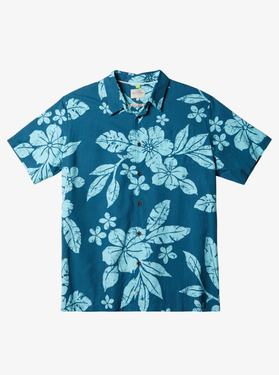 Waterman Quiksilver | Waterman Aqua Flower Short Sleeve Shirt Seaport Aqua Flowers