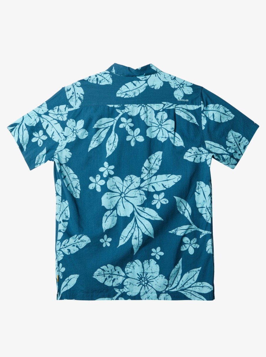 Waterman Quiksilver | Waterman Aqua Flower Short Sleeve Shirt Seaport Aqua Flowers