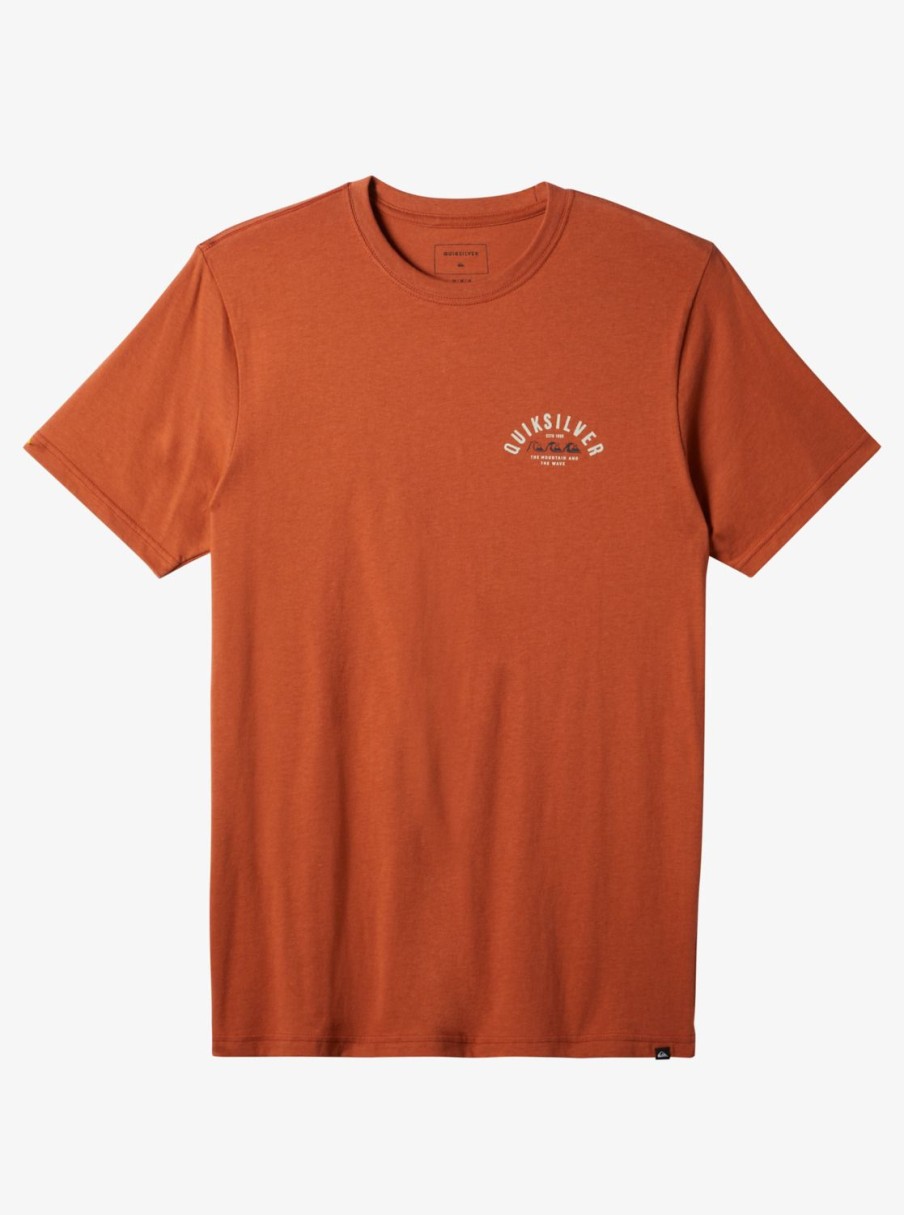 Mens Quiksilver Tees | Logo Lockup T-Shirt Baked Clay