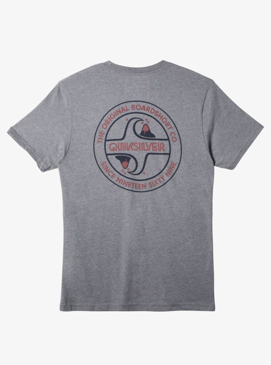 Mens Quiksilver Tees | Circle Back T-Shirt Medium Grey Heather