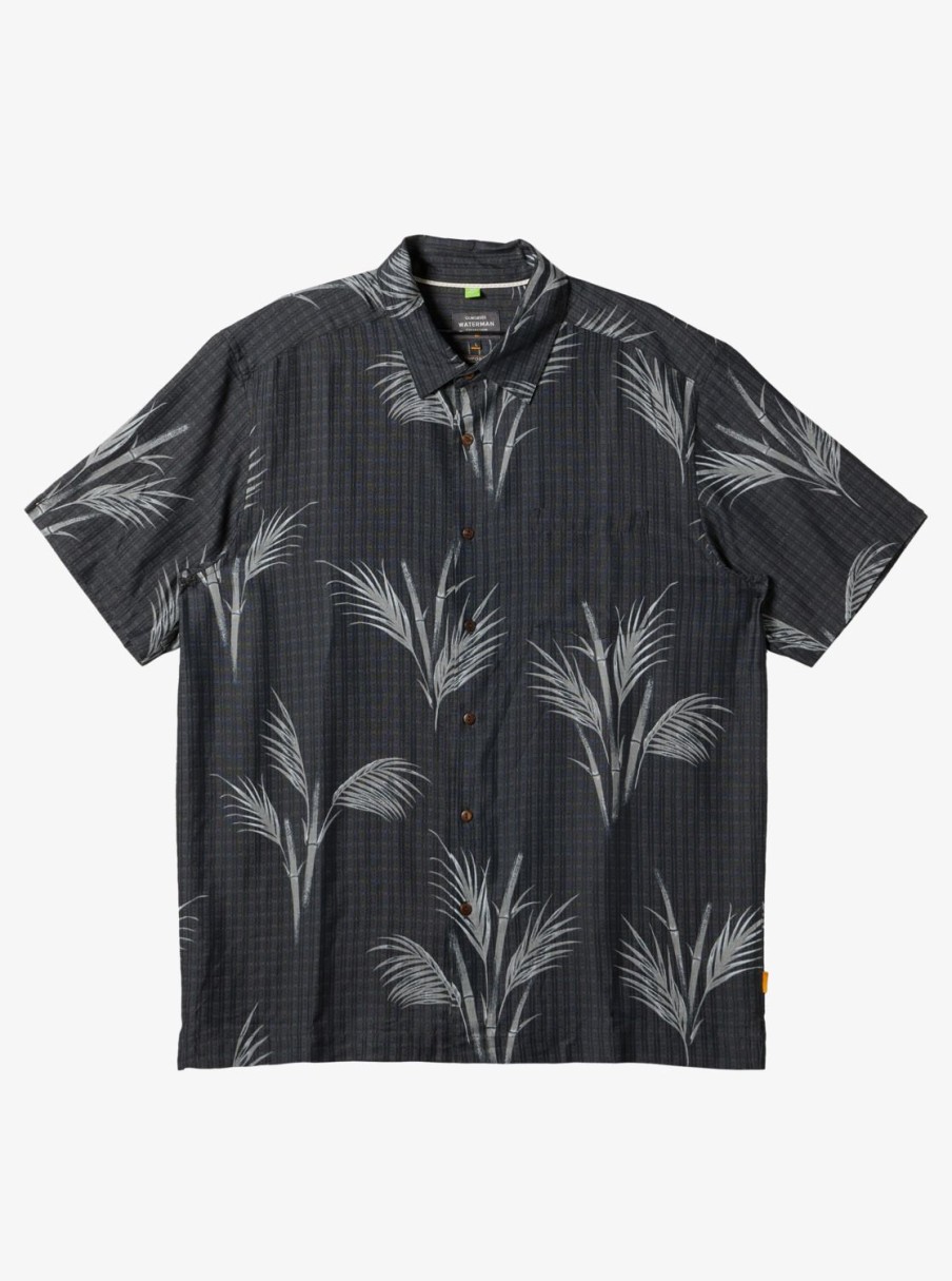 Mens Quiksilver Shirts & Polos | Waterman Skipped Out Woven Shirt Black Skipped Out