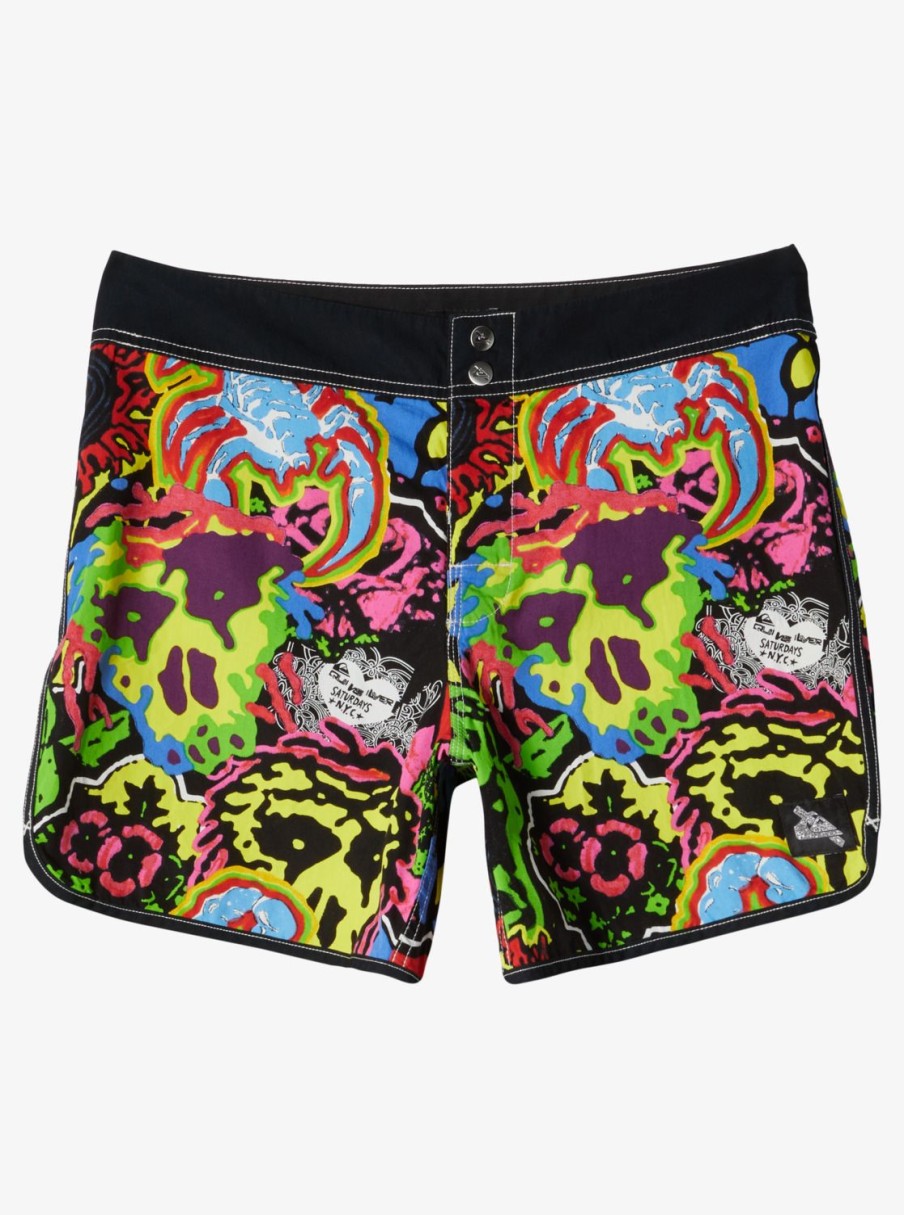 Mens Quiksilver Boardshorts | Quiksilver X Saturdays Nyc Original Scallop 16" Boardshorts Black