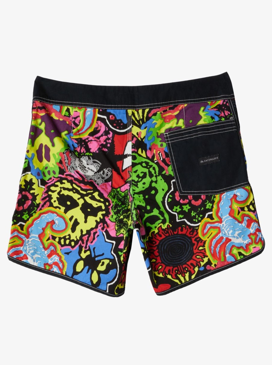 Mens Quiksilver Boardshorts | Quiksilver X Saturdays Nyc Original Scallop 16" Boardshorts Black