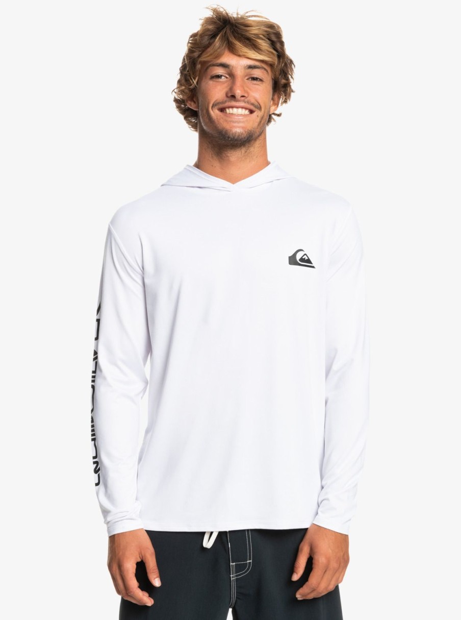 Mens Quiksilver Rashguards | Omni Session Upf 50 Long Sleeve Surf Tee White