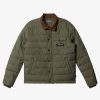 Mens Quiksilver Jackets | Waterman Ocean Caves Lightweight Puffer Jacket Dusty Olive