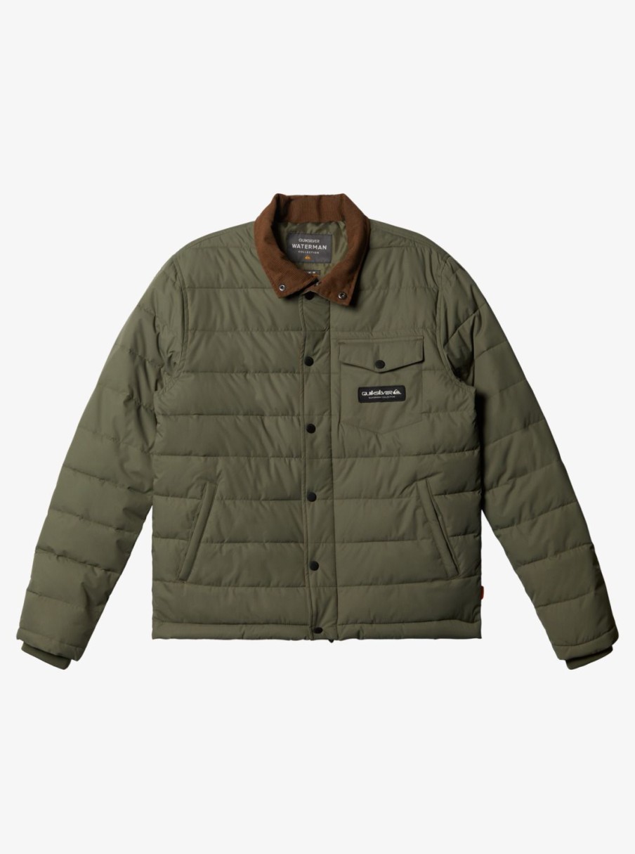 Mens Quiksilver Jackets | Waterman Ocean Caves Lightweight Puffer Jacket Dusty Olive