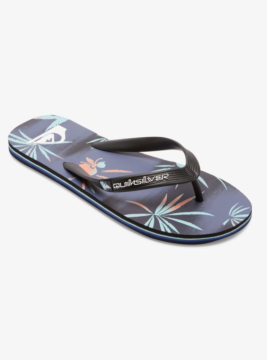 Mens Quiksilver Sandals | Molokai Highline Scallop Flip-Flops Blue 1