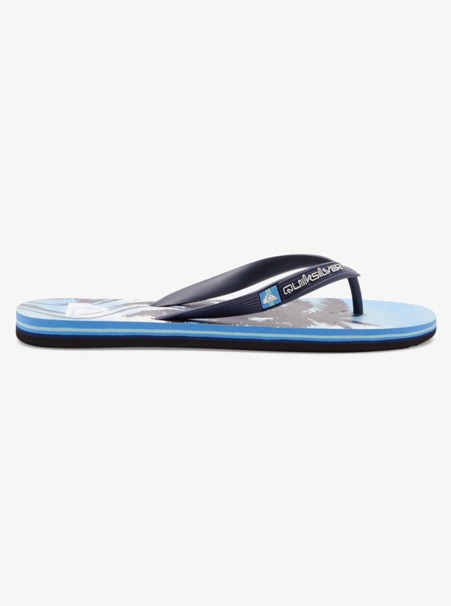 Mens Quiksilver Sandals | Molokai Highline Scallop Flip-Flops Blue 1