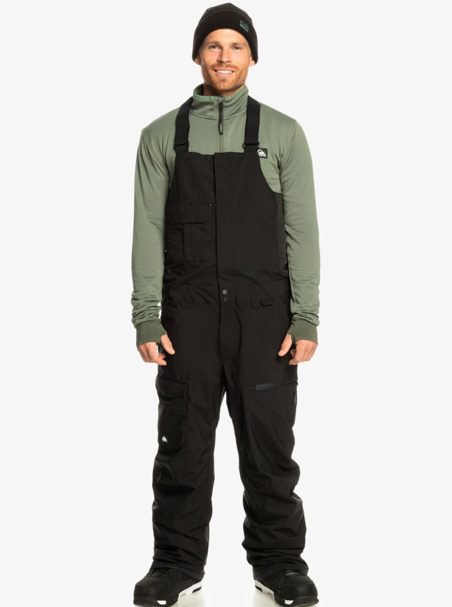 Mens Quiksilver Snow Pants | Utility Technical Snow Bib Pants True Black