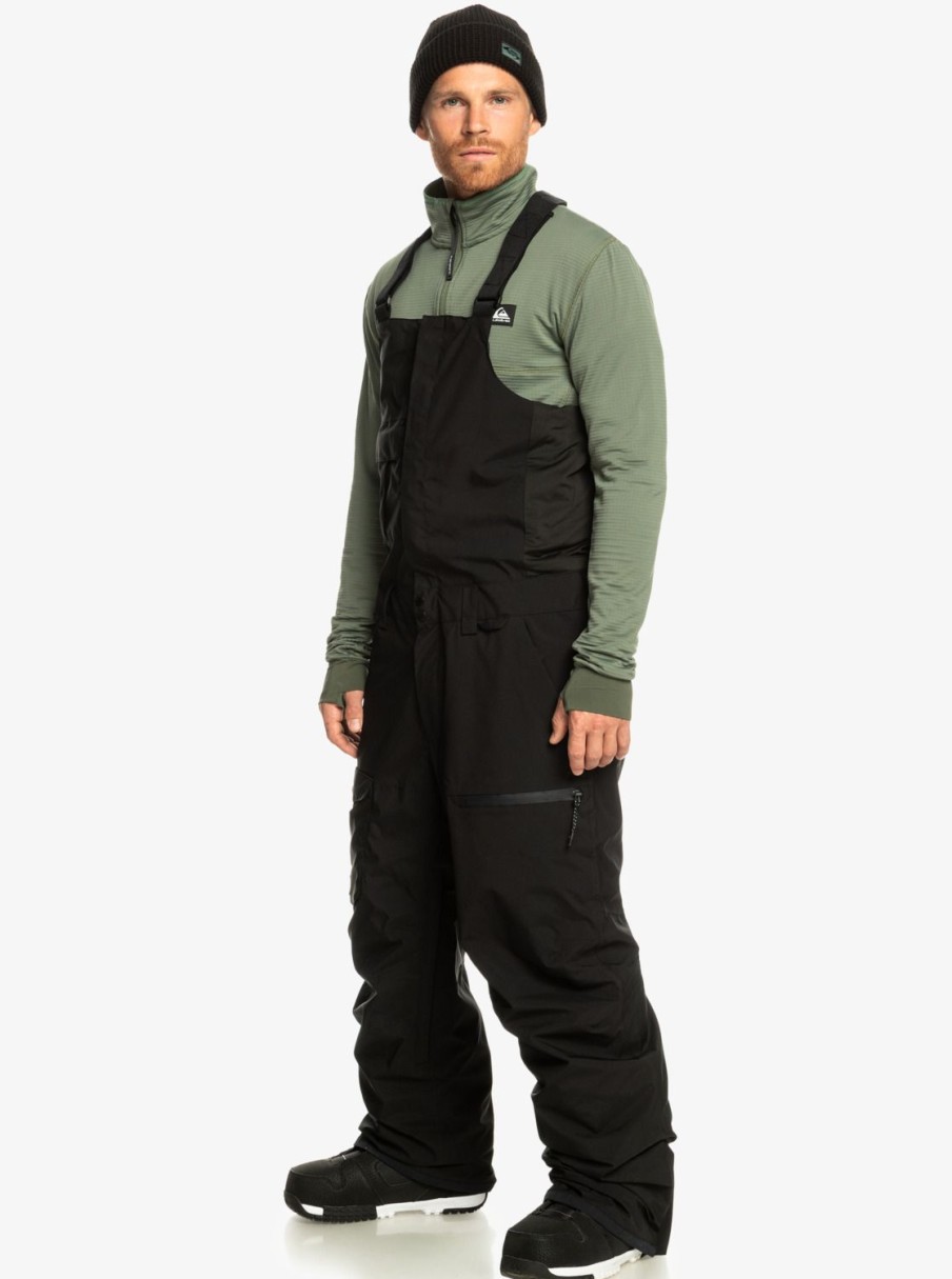 Mens Quiksilver Snow Pants | Utility Technical Snow Bib Pants True Black