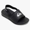 Boys Quiksilver Sandals | Toddler'S Bright Coast Strapped Sandals Black/White/Black