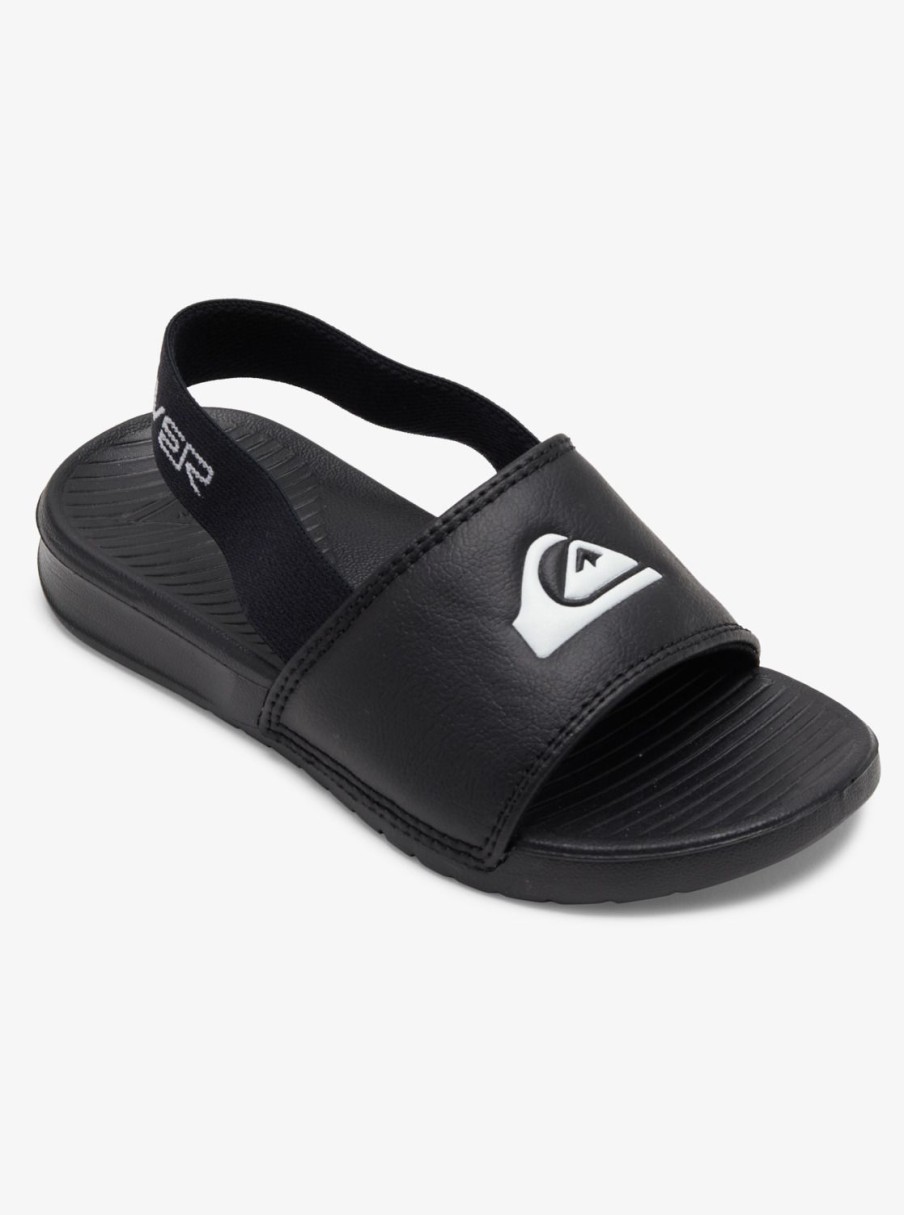 Boys Quiksilver Sandals | Toddler'S Bright Coast Strapped Sandals Black/White/Black