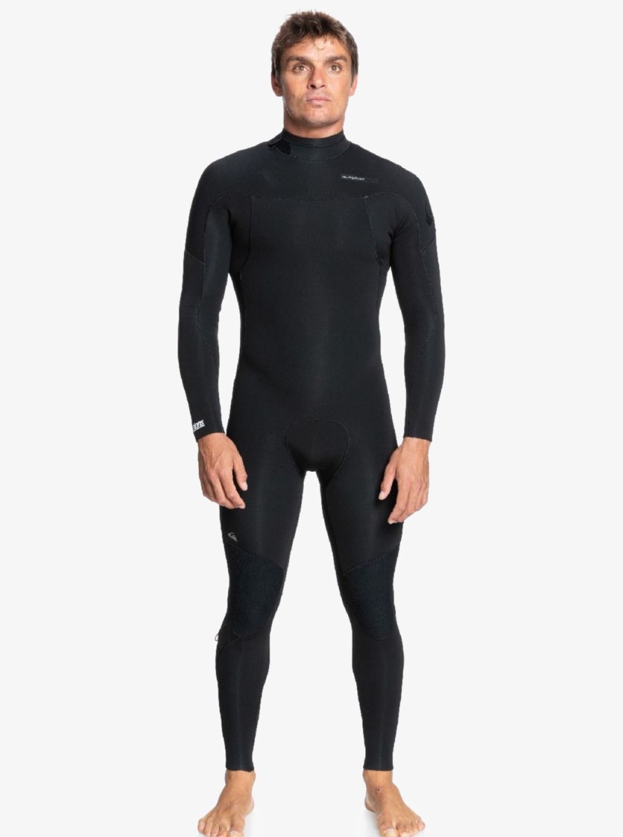 Mens Quiksilver Wetsuits | 4/3 Everyday Sessions Back-Zip Wetsuit Black