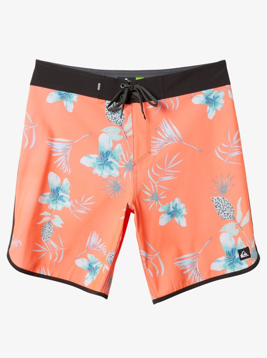 Mens Quiksilver Boardshorts | Surfsilk Scallop 19" Boardshorts Fiery Coral