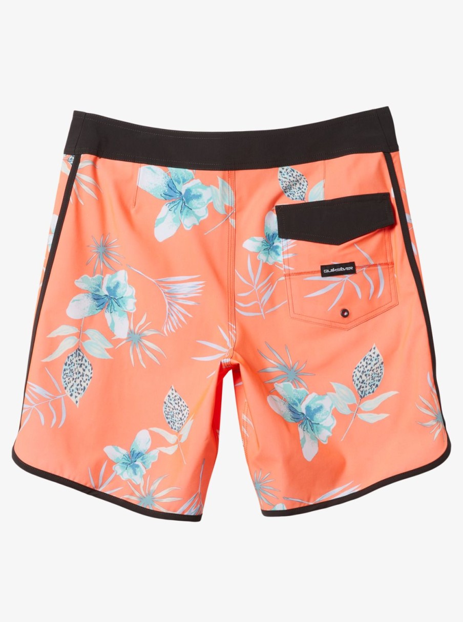 Mens Quiksilver Boardshorts | Surfsilk Scallop 19" Boardshorts Fiery Coral