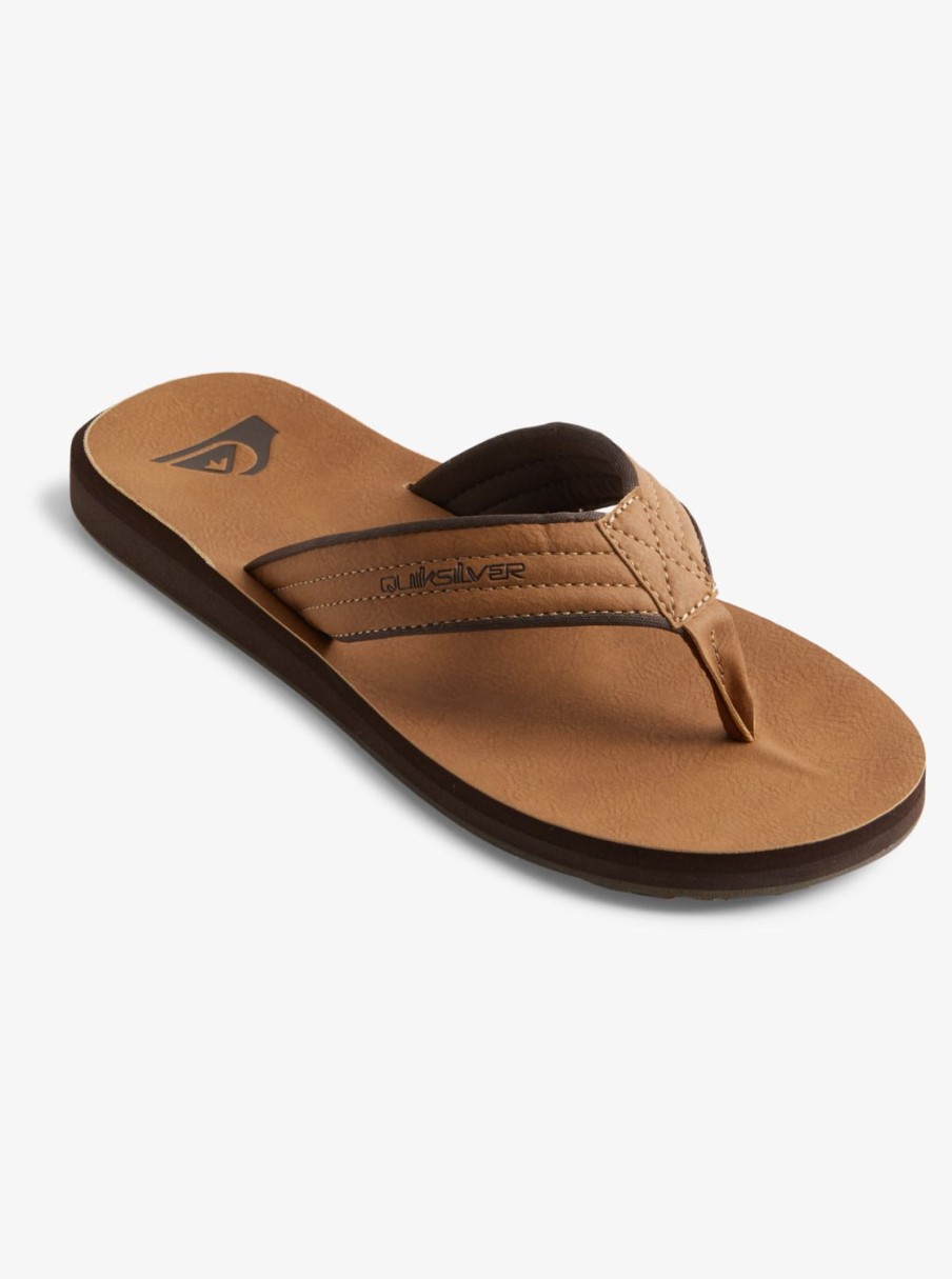 Mens Quiksilver Sandals | Carver Nubuck Sandals Tan - Pattern_1