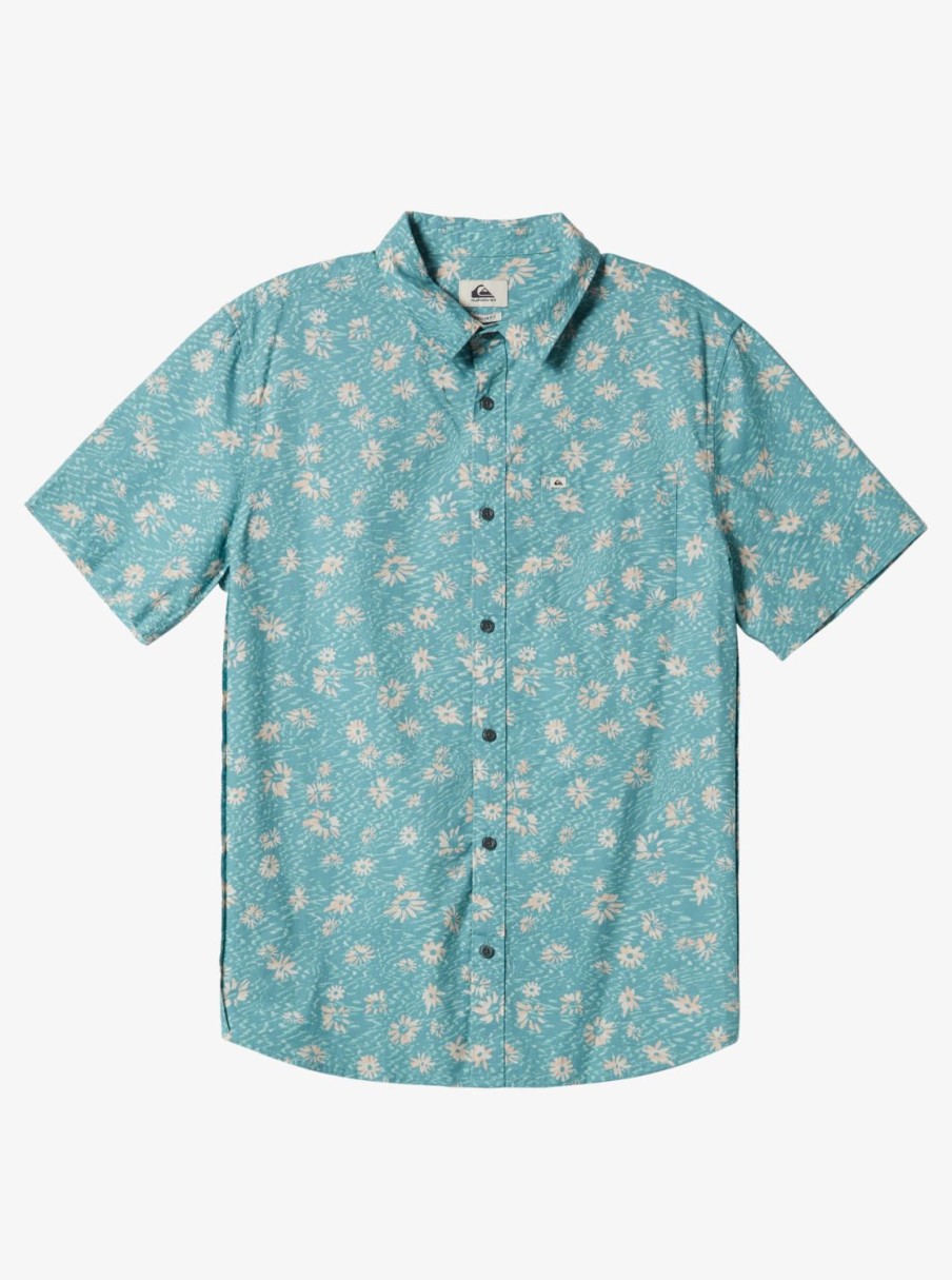 Mens Quiksilver Shirts & Polos | Future Hippie Short Sleeve Woven Shirt Reef Waters Future Hippy