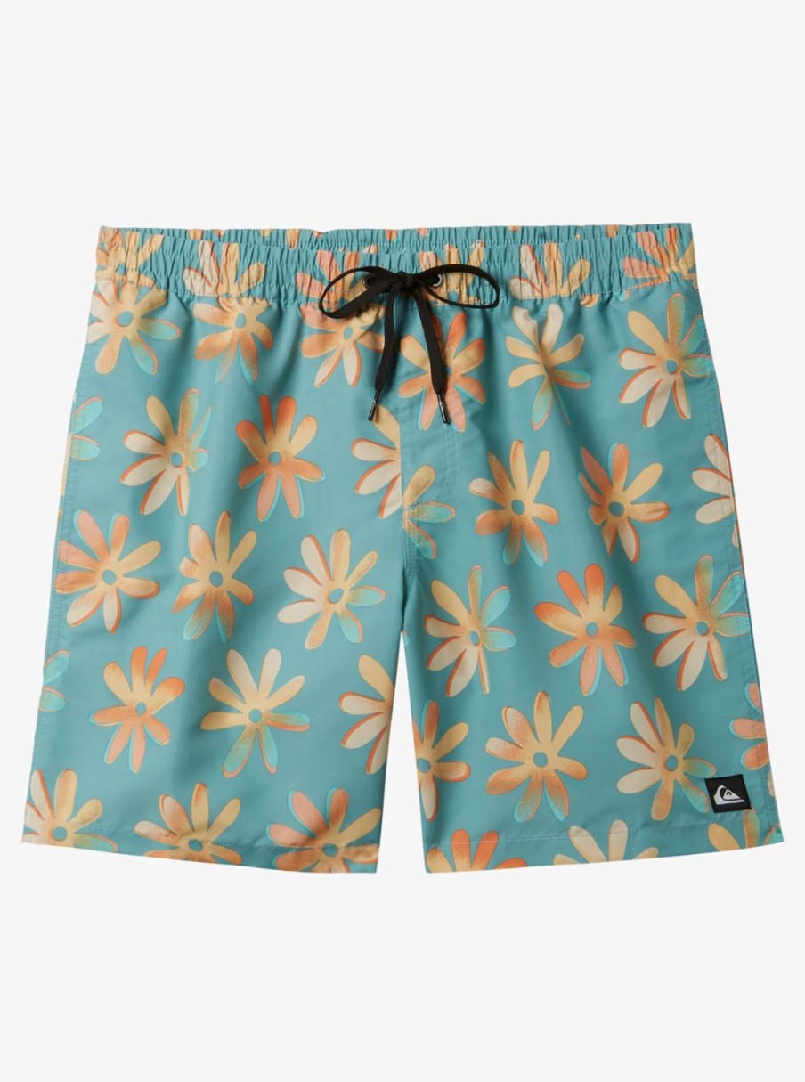 Mens Quiksilver Boardshorts | Re-Mix 17" Volleys Cameo Blue