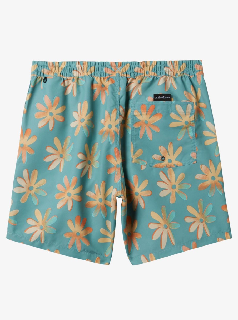 Mens Quiksilver Boardshorts | Re-Mix 17" Volleys Cameo Blue