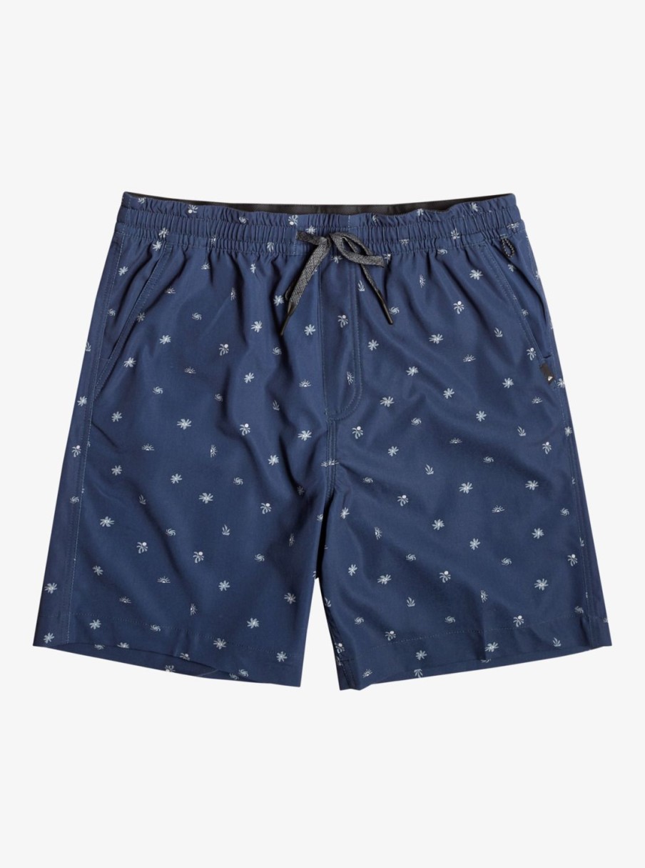 Mens Quiksilver Boardshorts | Taxer Print 18" Amphibian Boardshorts Naval Accademy