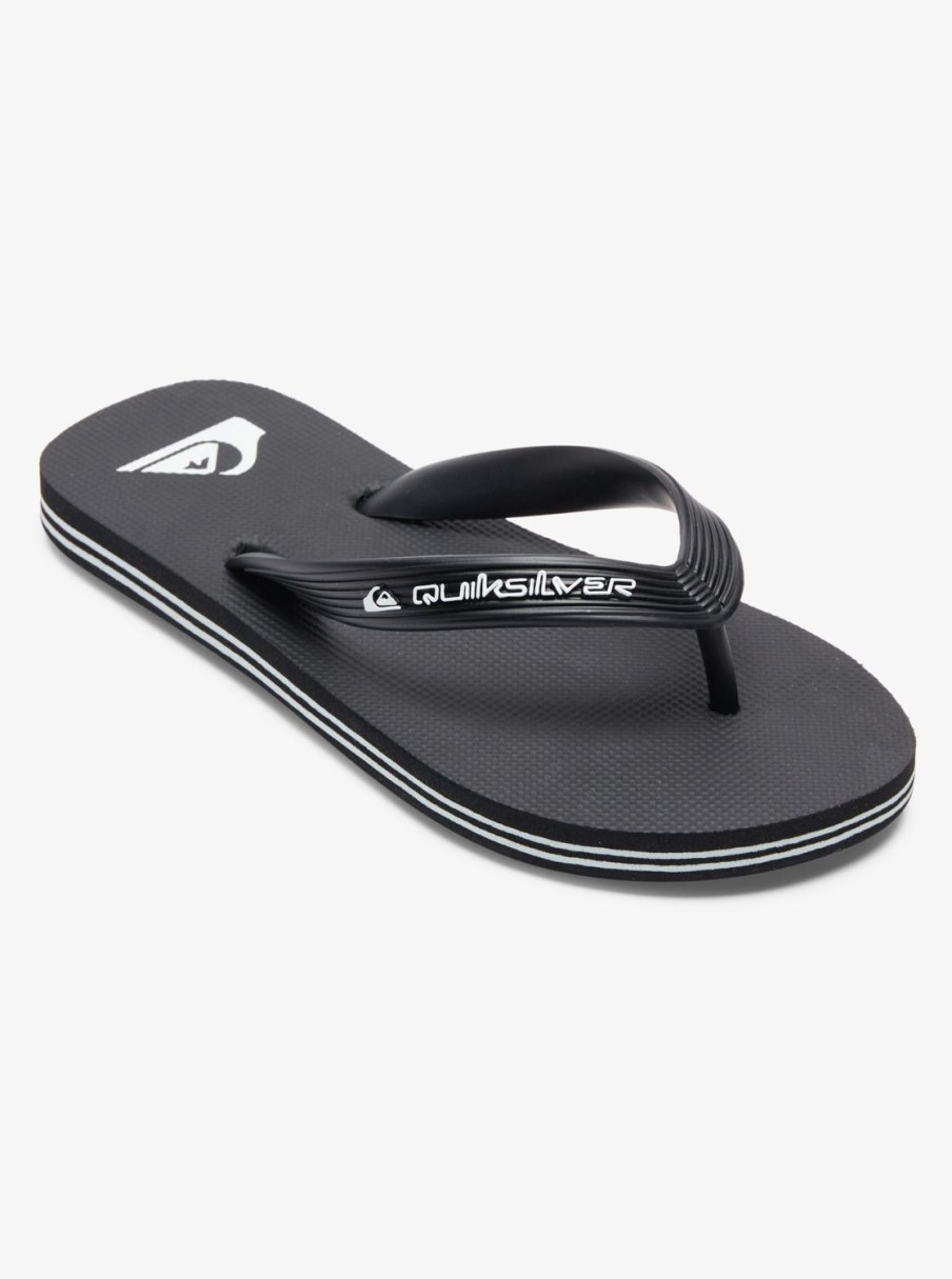 Boys Quiksilver Sandals | Boy'S 8-16 Molokai Core Flip-Flops Black 1