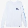 Mens Quiksilver Tees | Omni Logo Long Sleeve T-Shirt White