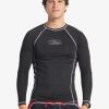 Mens Quiksilver Rashguards | Saturn Protection Long Sleeve Upf 50 Rashguard For Men Black