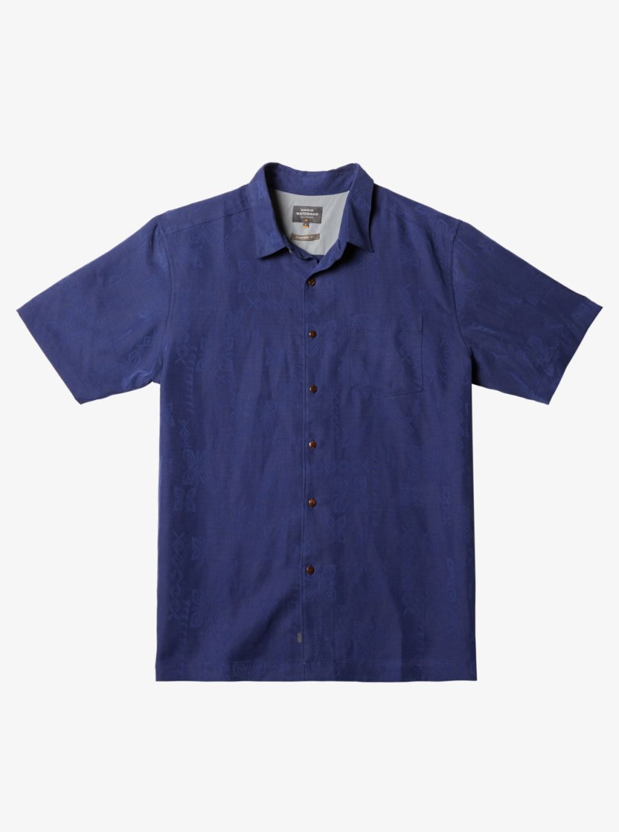 Waterman Quiksilver | Waterman Manele Bay Short Sleeve Shirt Medieval Blue