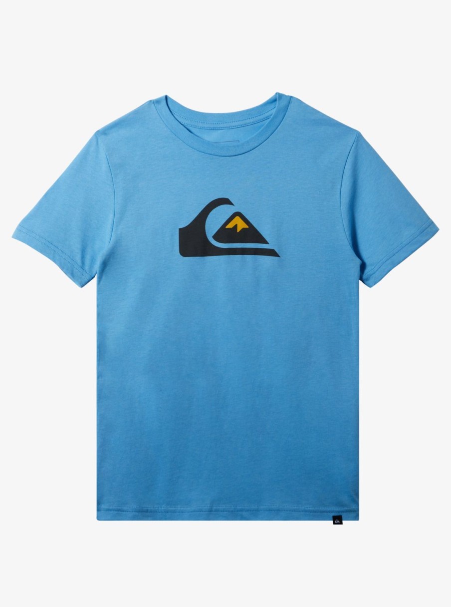 Boys Quiksilver Tees | Boy'S 8-16 Comp Logo T-Shirt Azure Blue