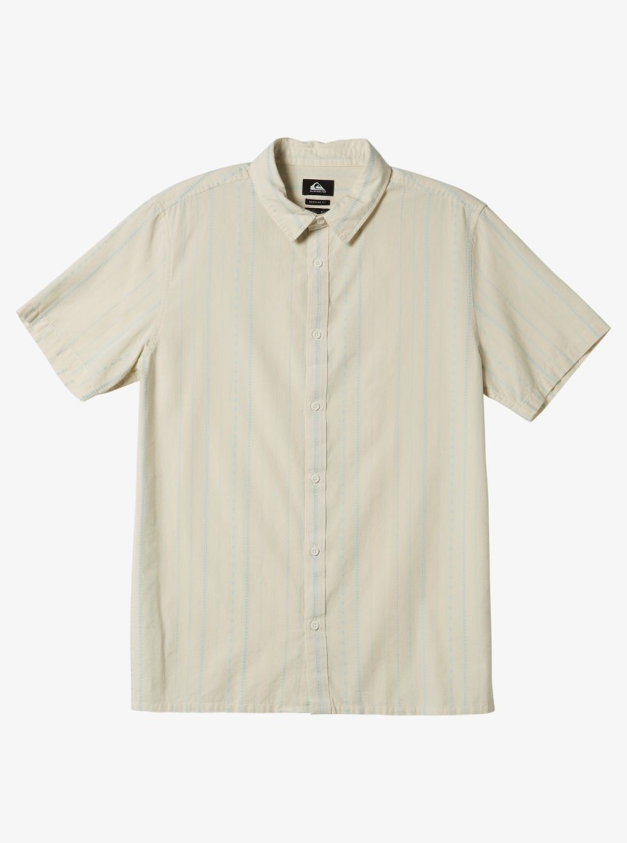 Mens Quiksilver Shirts & Polos | Pacific Stripe Short Sleeve Woven Shirt Birch Pacific Stripe