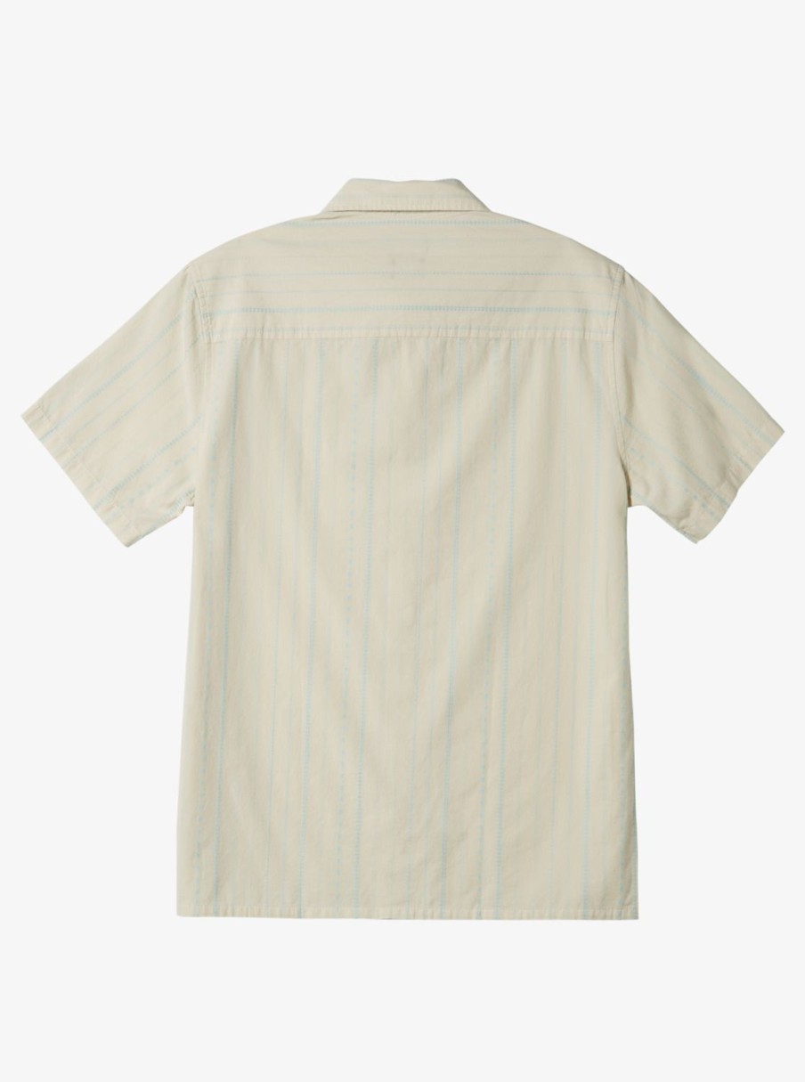 Mens Quiksilver Shirts & Polos | Pacific Stripe Short Sleeve Woven Shirt Birch Pacific Stripe