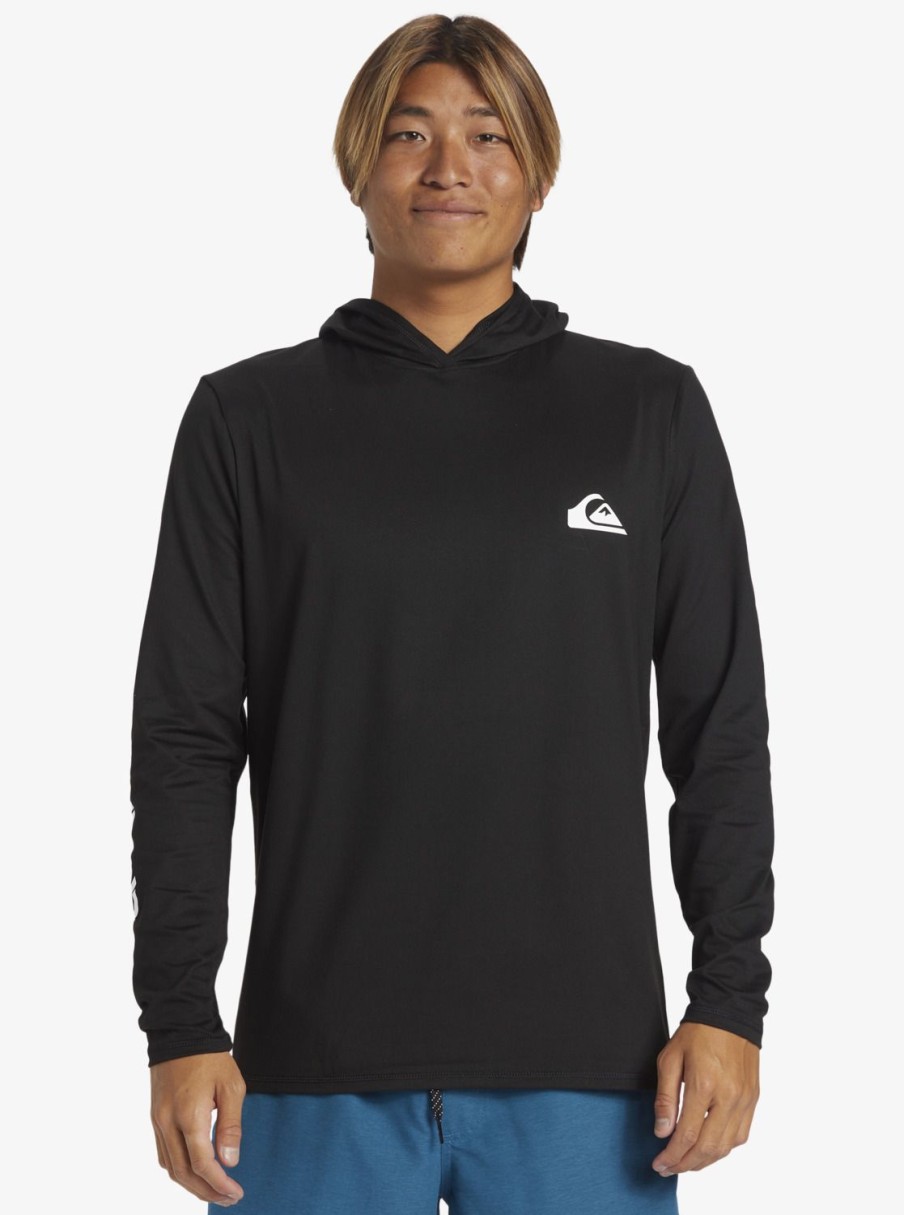 Mens Quiksilver Rashguards | Omni Session Upf 50 Long Sleeve Surf Tee Black