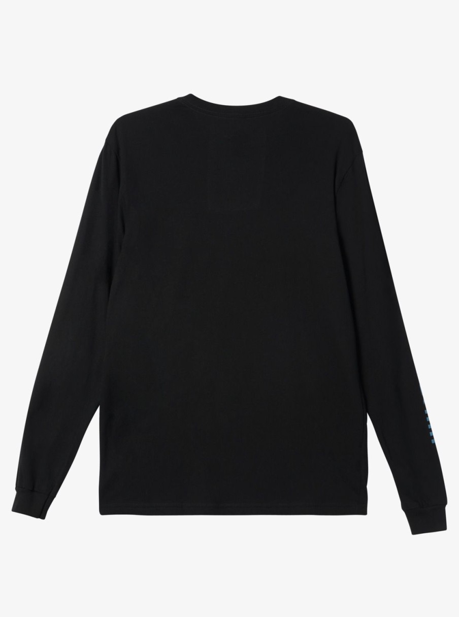 Mens Quiksilver Tees | Omni Check Turn Long Sleeve T-Shirt Black