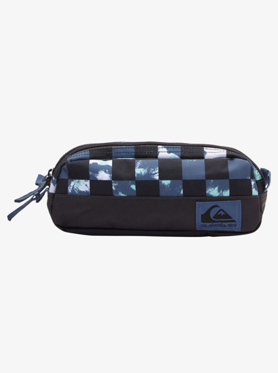 Boys Quiksilver Backpacks & Bags | Tasmen Pencil Case Bering Sea Check Tie Dye 233