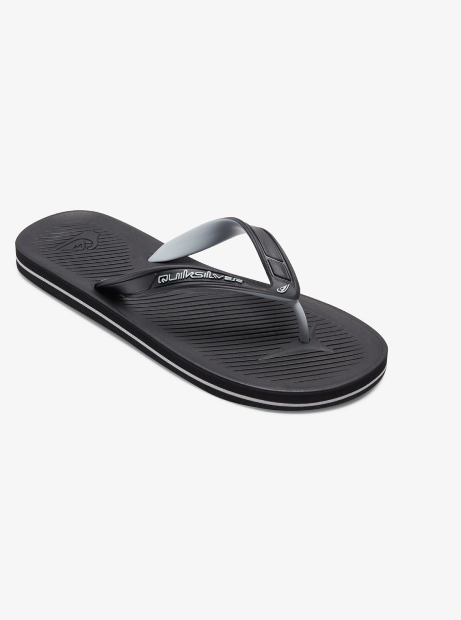 Mens Quiksilver Sandals | Haleiwa Core Flip-Flops Black 1