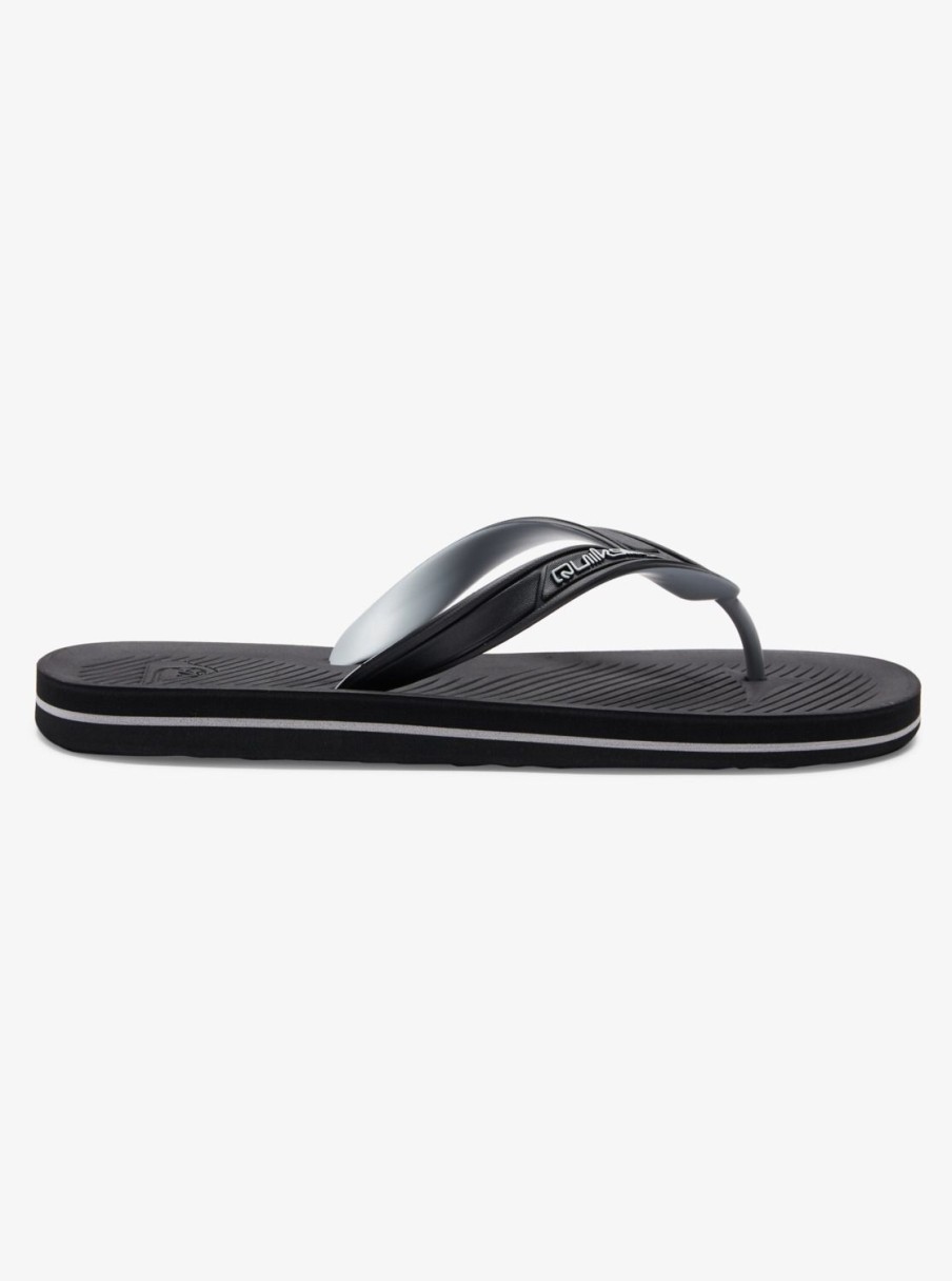 Mens Quiksilver Sandals | Haleiwa Core Flip-Flops Black 1