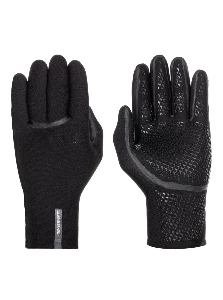 Mens Quiksilver Wetsuits | 3Mm Marathon Sessions Wetsuit Gloves Black