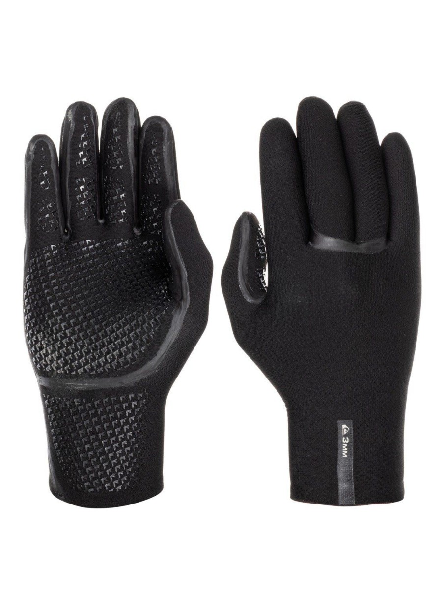 Mens Quiksilver Wetsuits | 3Mm Marathon Sessions Wetsuit Gloves Black