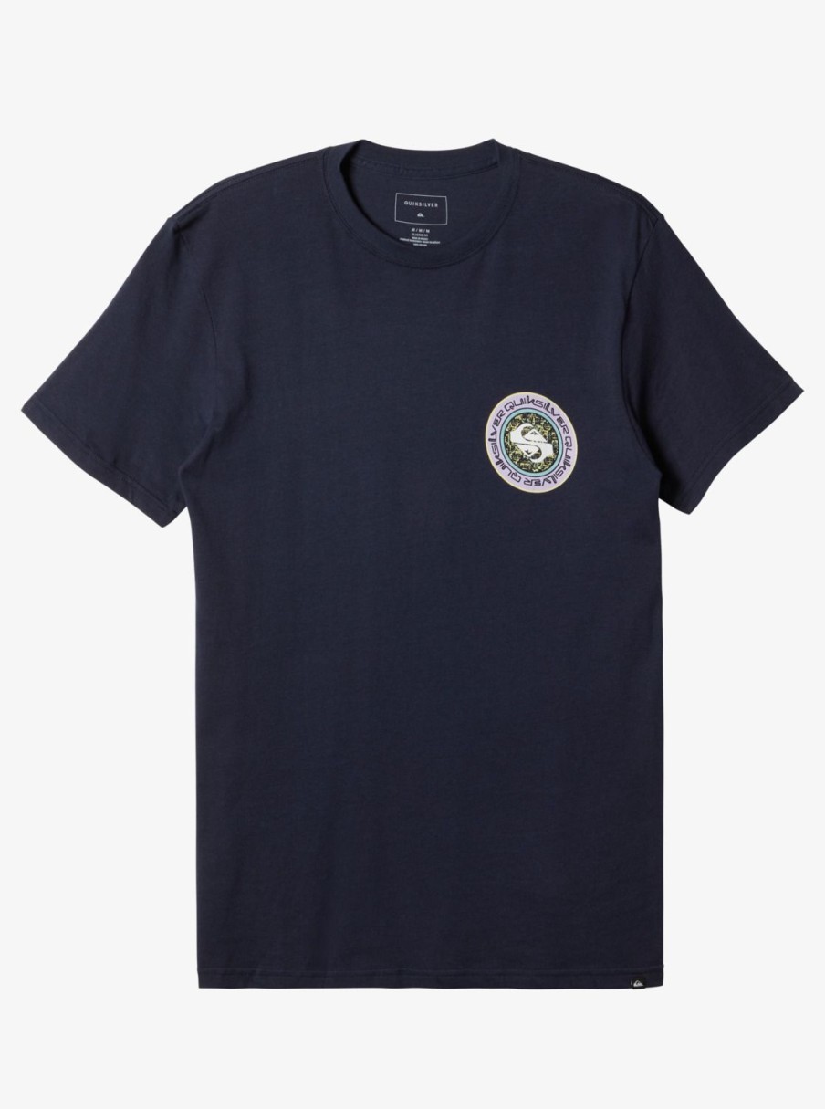 Mens Quiksilver Tees | Omni Circle T-Shirt Navy Blazer