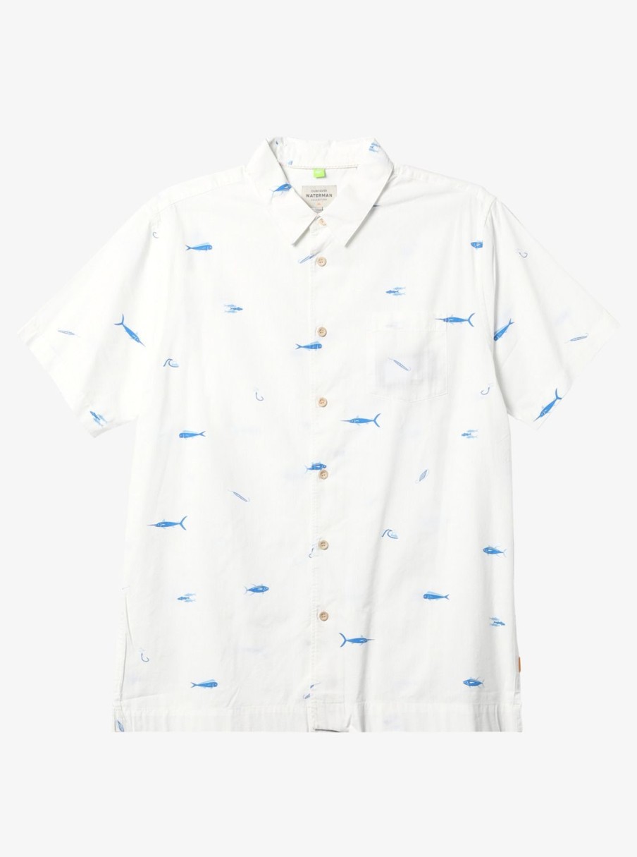 Mens Quiksilver Shirts & Polos | Waterman Big Pond Woven Shirt Big Pond White