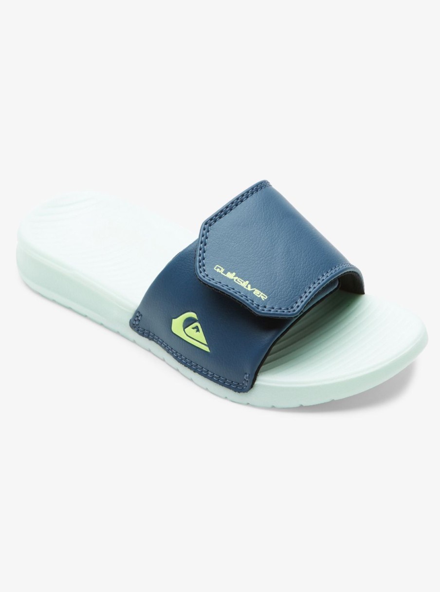 Boys Quiksilver Sandals | Boy'S 8-16 Bright Coast Glow Slide Sandals Green 1