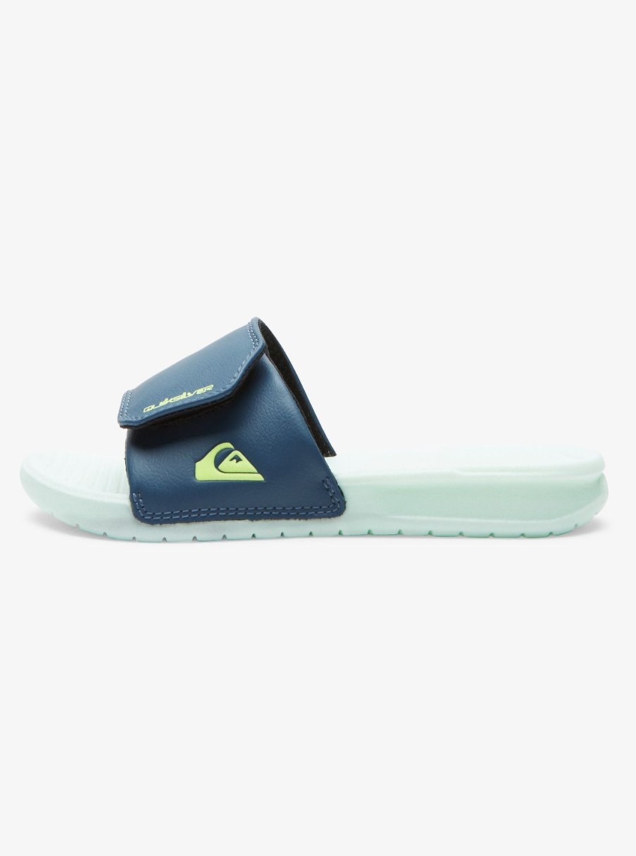 Boys Quiksilver Sandals | Boy'S 8-16 Bright Coast Glow Slide Sandals Green 1