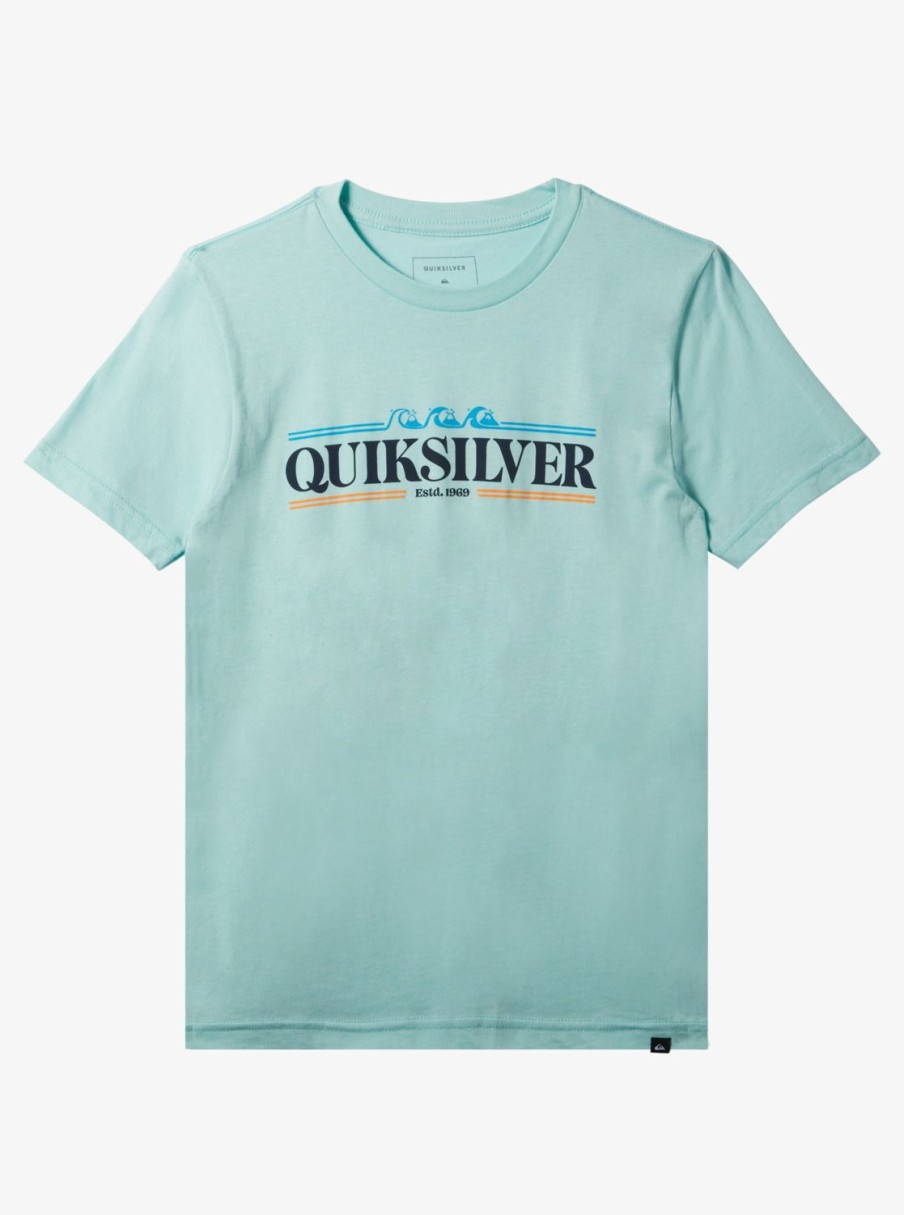 Boys Quiksilver Tees | Boy'S 8-16 Gradient Line T-Shirt Pastel Turquoise